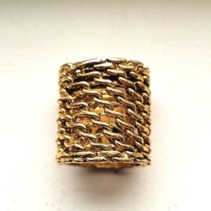 Vintage Gold Chain Link Woven Ring